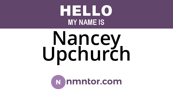 Nancey Upchurch