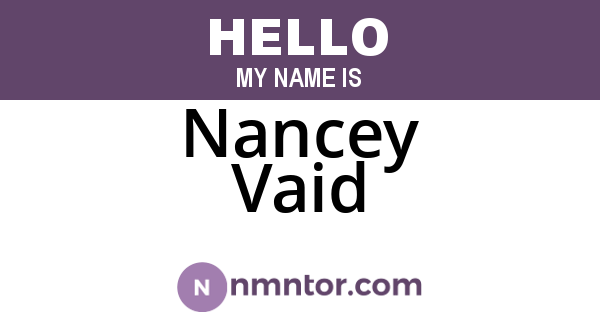 Nancey Vaid