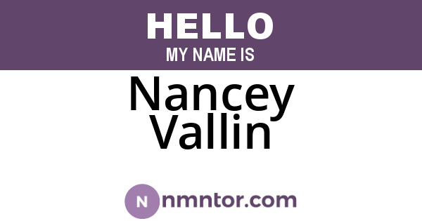 Nancey Vallin