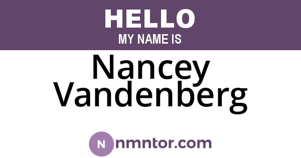 Nancey Vandenberg