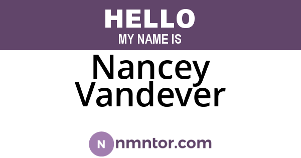 Nancey Vandever