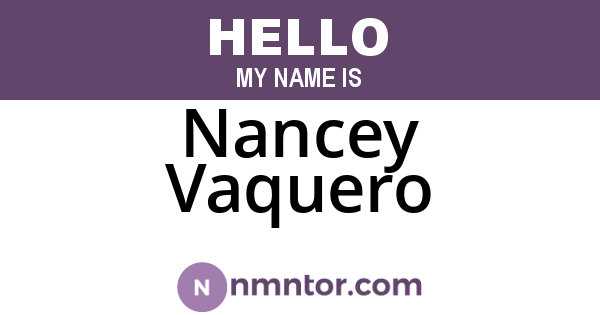 Nancey Vaquero