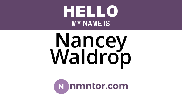 Nancey Waldrop