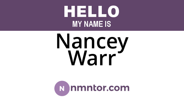 Nancey Warr