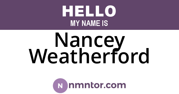 Nancey Weatherford
