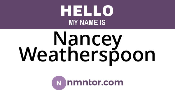 Nancey Weatherspoon
