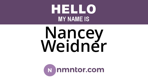 Nancey Weidner