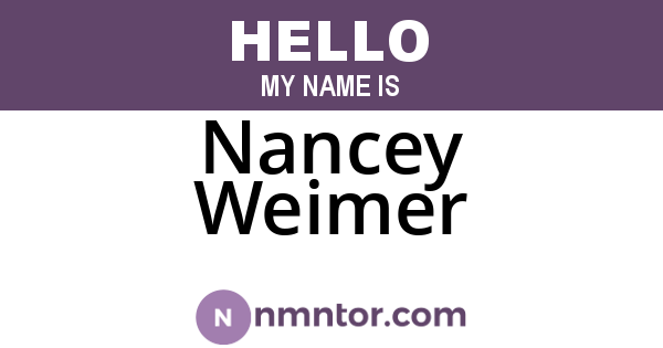 Nancey Weimer