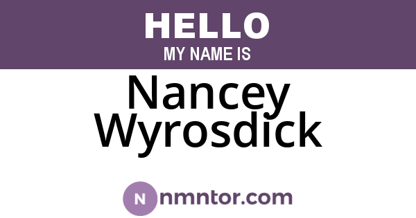 Nancey Wyrosdick