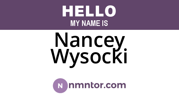 Nancey Wysocki