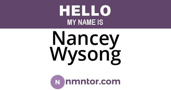 Nancey Wysong
