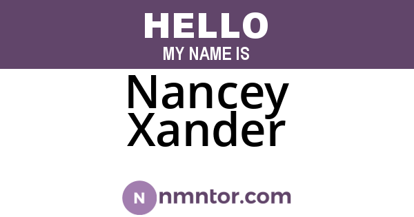 Nancey Xander