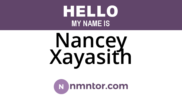 Nancey Xayasith