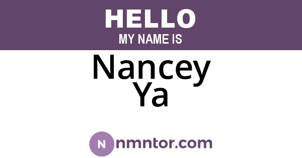 Nancey Ya