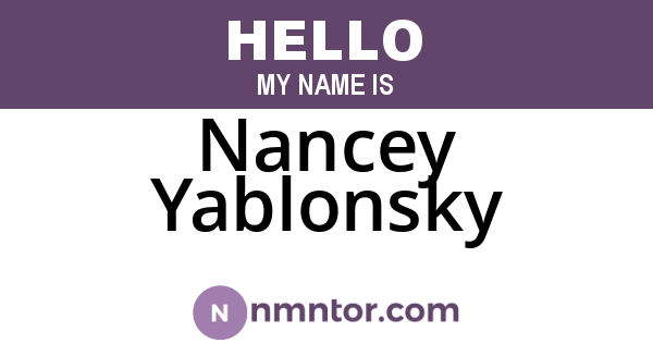 Nancey Yablonsky