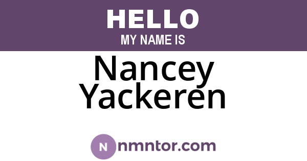 Nancey Yackeren