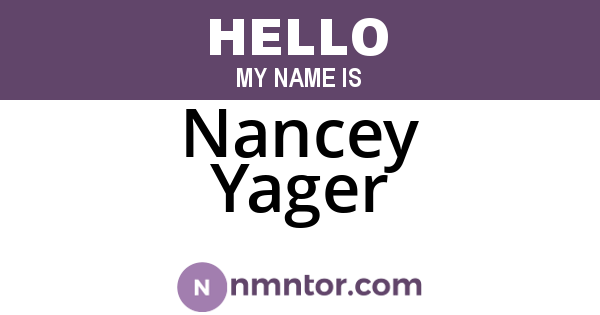 Nancey Yager
