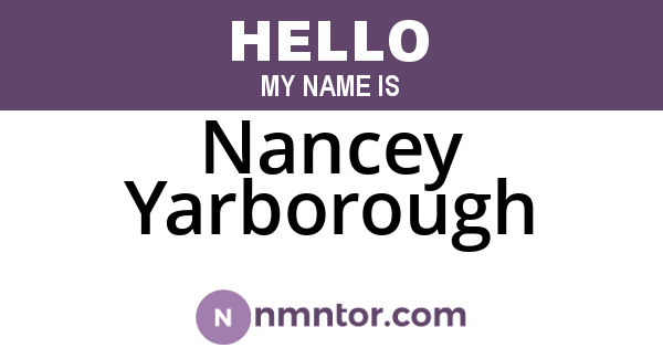 Nancey Yarborough