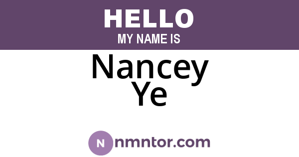 Nancey Ye