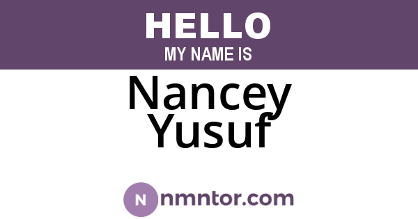 Nancey Yusuf