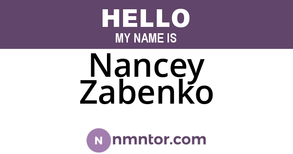 Nancey Zabenko