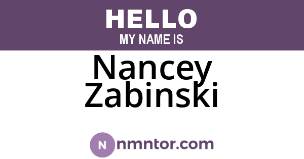 Nancey Zabinski