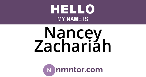 Nancey Zachariah