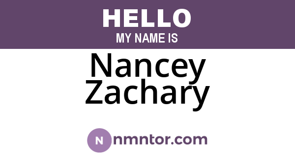 Nancey Zachary