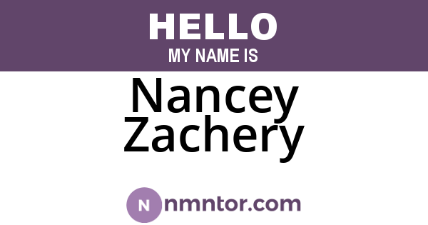 Nancey Zachery