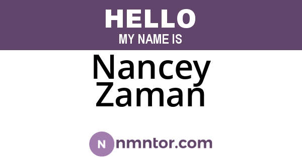 Nancey Zaman