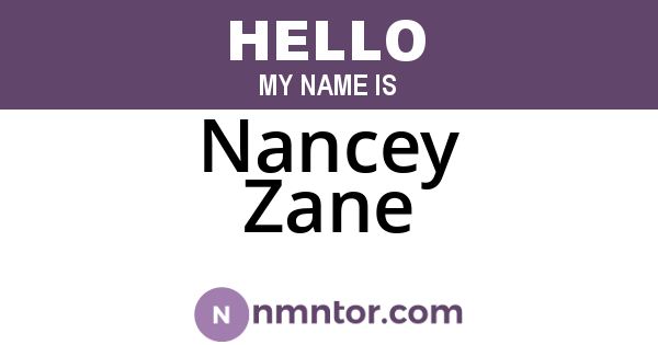 Nancey Zane