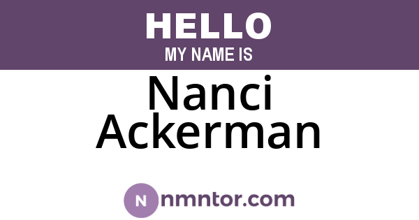 Nanci Ackerman