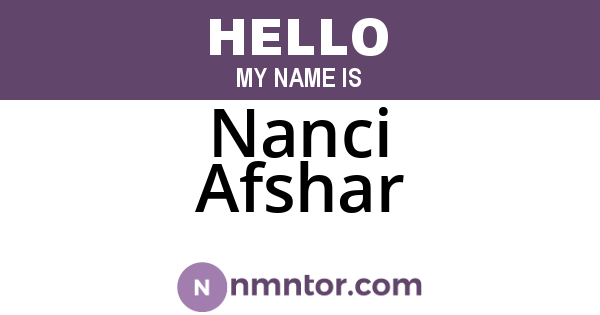 Nanci Afshar