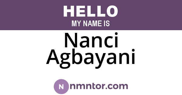 Nanci Agbayani