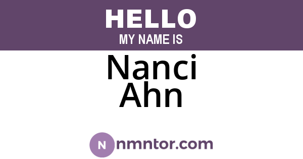 Nanci Ahn