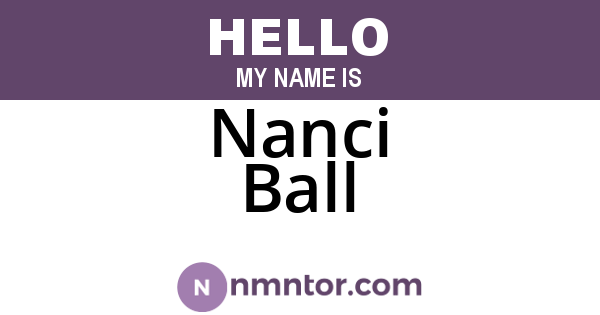 Nanci Ball