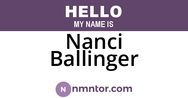 Nanci Ballinger