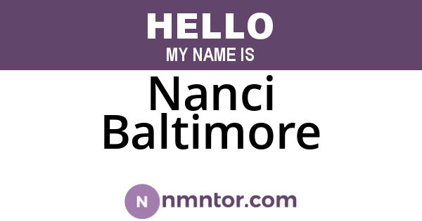 Nanci Baltimore