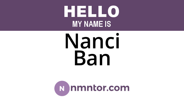 Nanci Ban