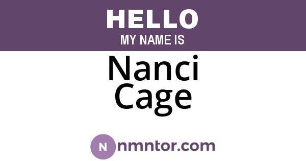 Nanci Cage