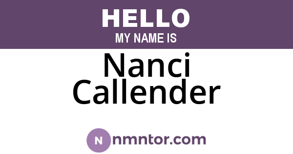 Nanci Callender
