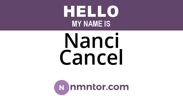 Nanci Cancel