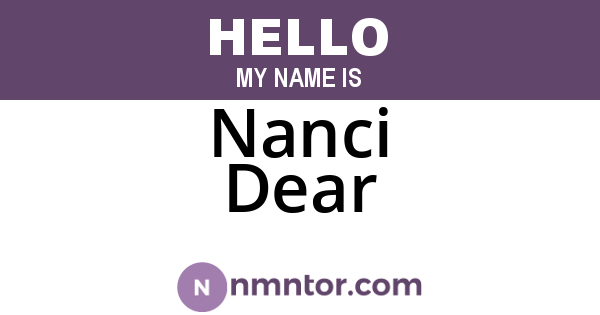 Nanci Dear
