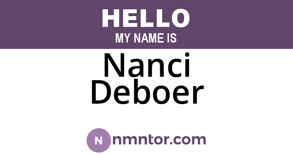 Nanci Deboer