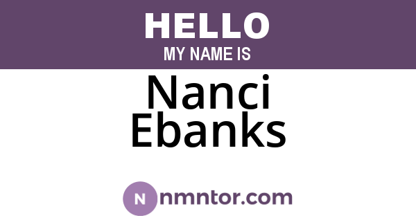 Nanci Ebanks