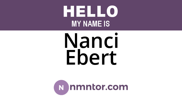 Nanci Ebert