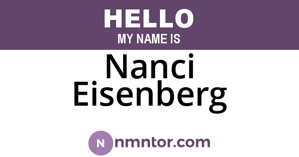 Nanci Eisenberg