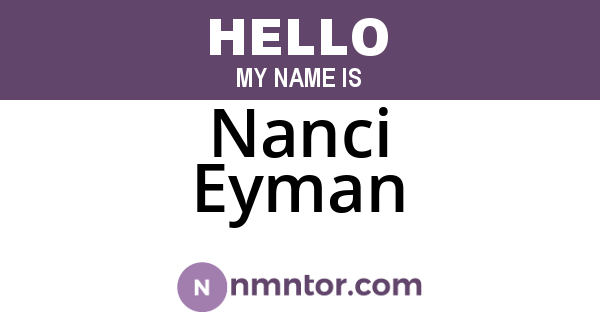 Nanci Eyman