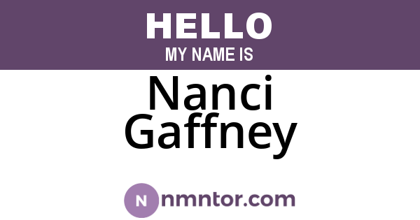 Nanci Gaffney