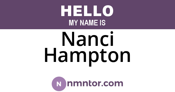 Nanci Hampton